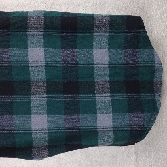 Surf Style Interplanetary Body Gear Green Windowpane Plaid Hooded Snap Up Vest - Picture 10 of 13